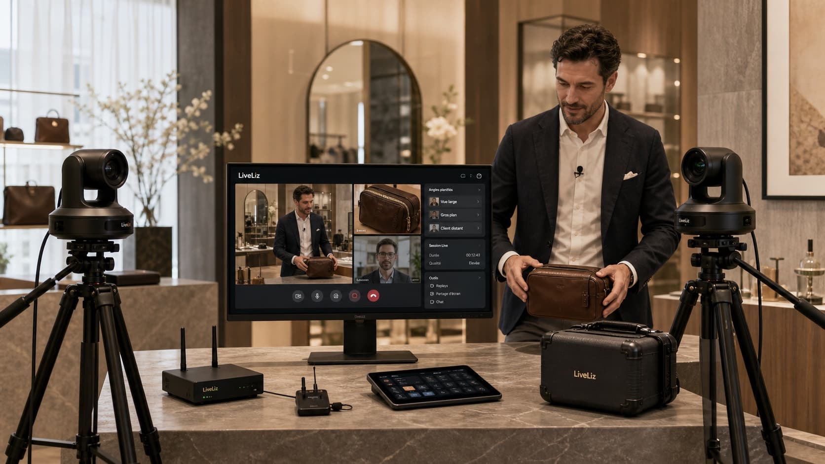 Premium-Showroom mit steuerbaren LiveLiz-Kameras vorbereitet